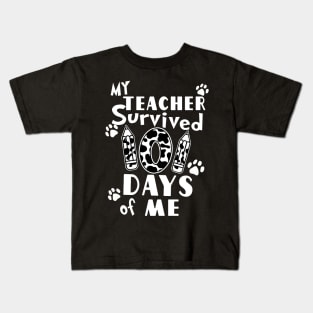 My Teacher Survived 101 days of Me School Dalmatian Dog Kids T-Shirt